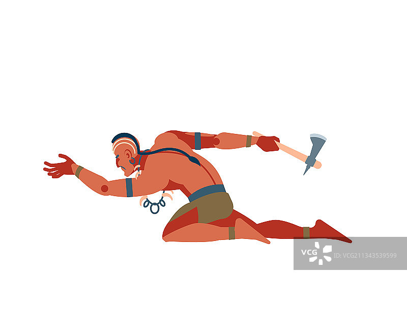 受伤的美国印第安战士图片素材