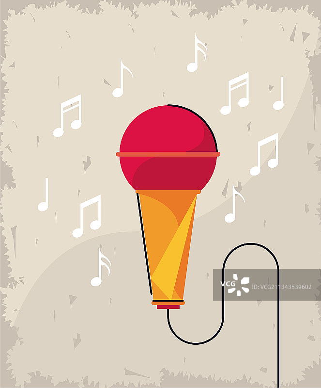 麦克风和音符图片素材