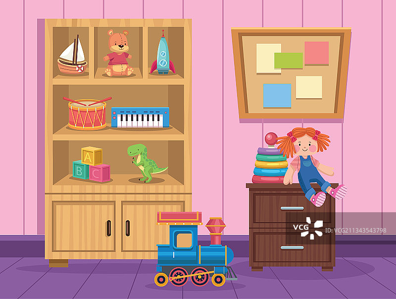 儿童玩具在游戏室图片素材