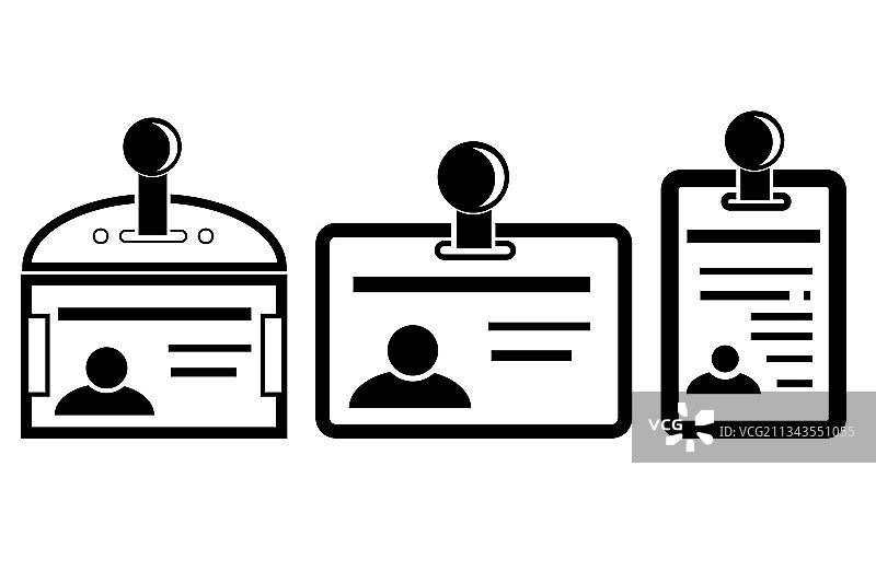 简约身份证图标三种变体图片素材