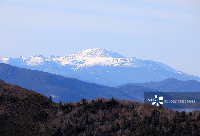 雪山美景，美国莫尔顿伯勒图片素材