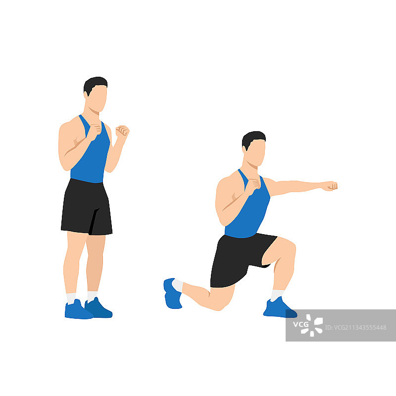 弓步拳击运动图片素材