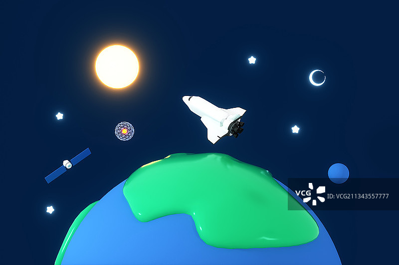 3D渲染的航天飞机图片素材