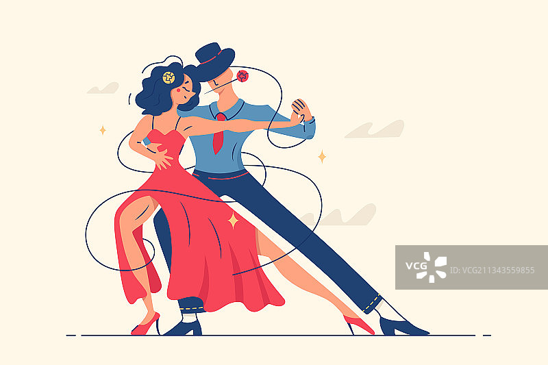 男人和女人跳浪漫的探戈图片素材