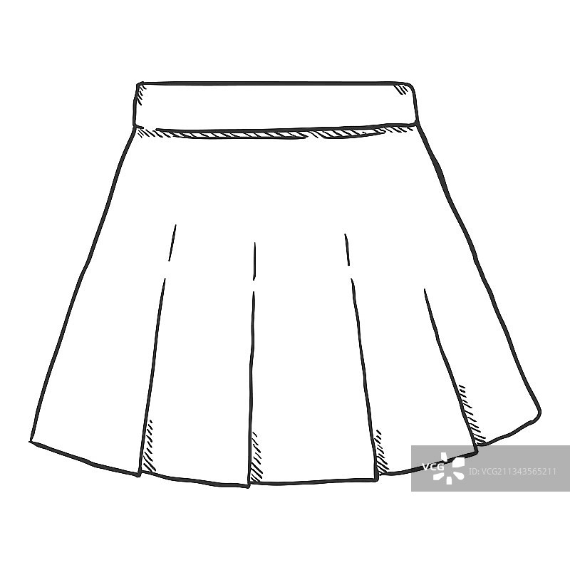 穿着短裙的女人素描图片素材