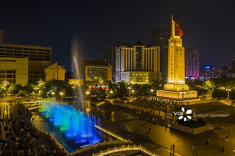 南昌市八一广场音乐喷泉图片素材