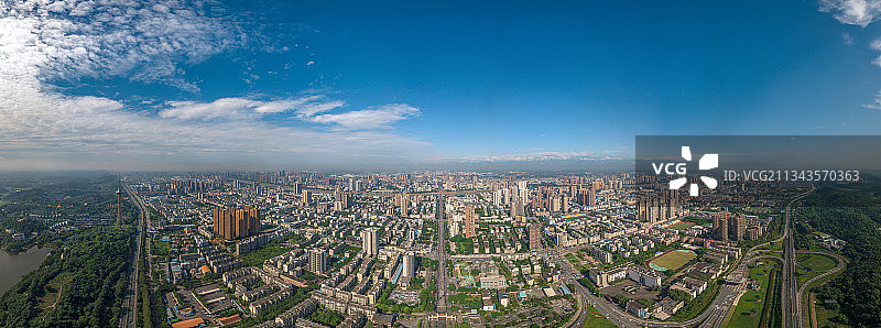 航拍四川省德阳市中轴线全景图图片素材