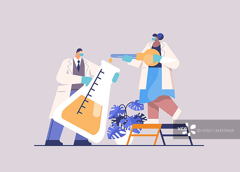 科学家团队在试管中加载液体样本图片素材