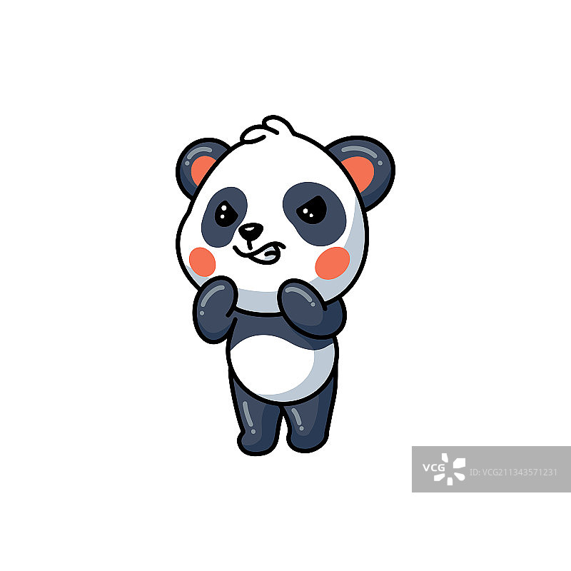 可爱小熊猫生气卡通图片素材