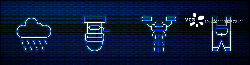 智能农场设备：无人机、云、雨水井等图片素材