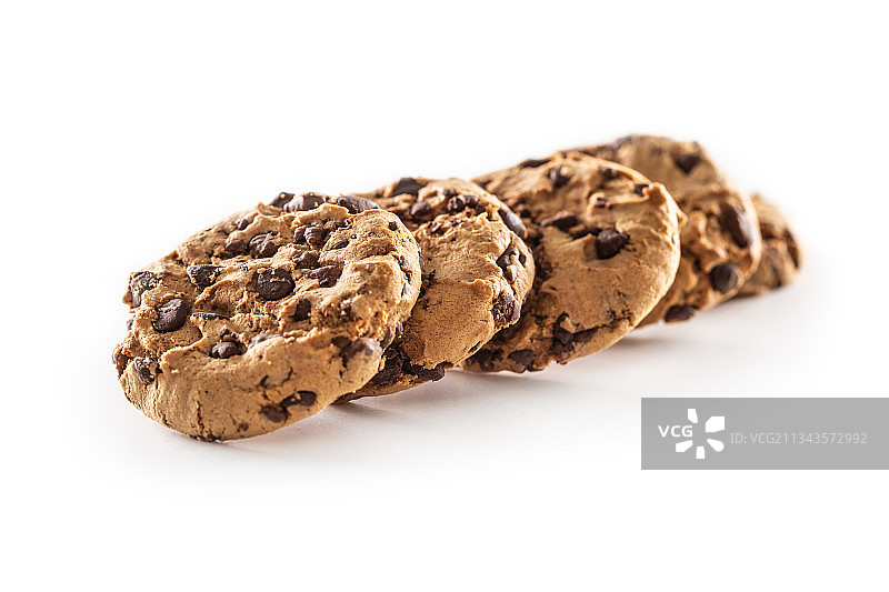 白色背景下的饼干特写图片素材