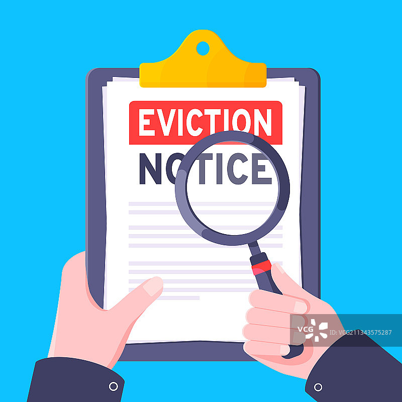 手持驱逐通知法律文件图片素材