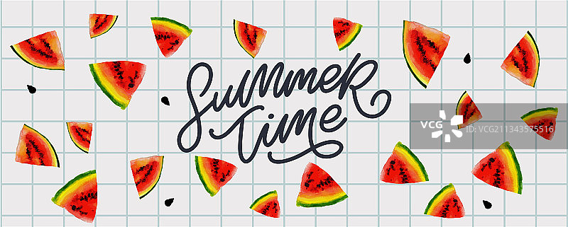 夏季促销banner水果西瓜字母图片素材