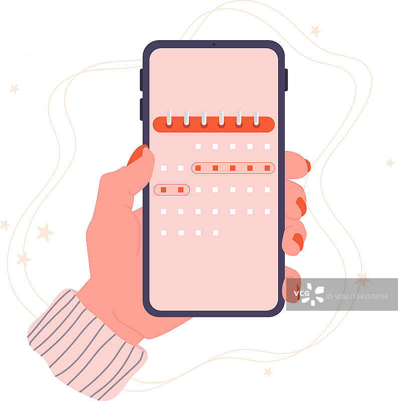手中的月经周期日历手机图片素材
