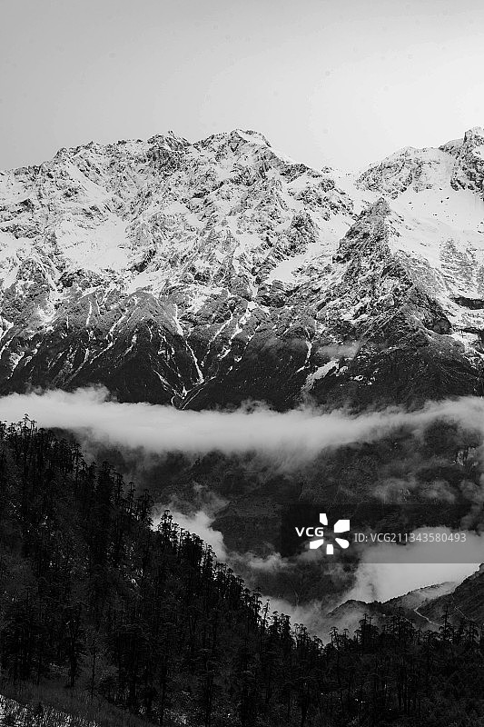 雪山风光，锡金邦拉春，印度图片素材