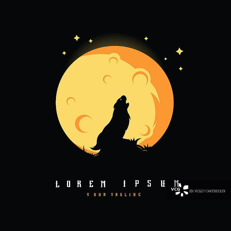 满月与狼图片素材