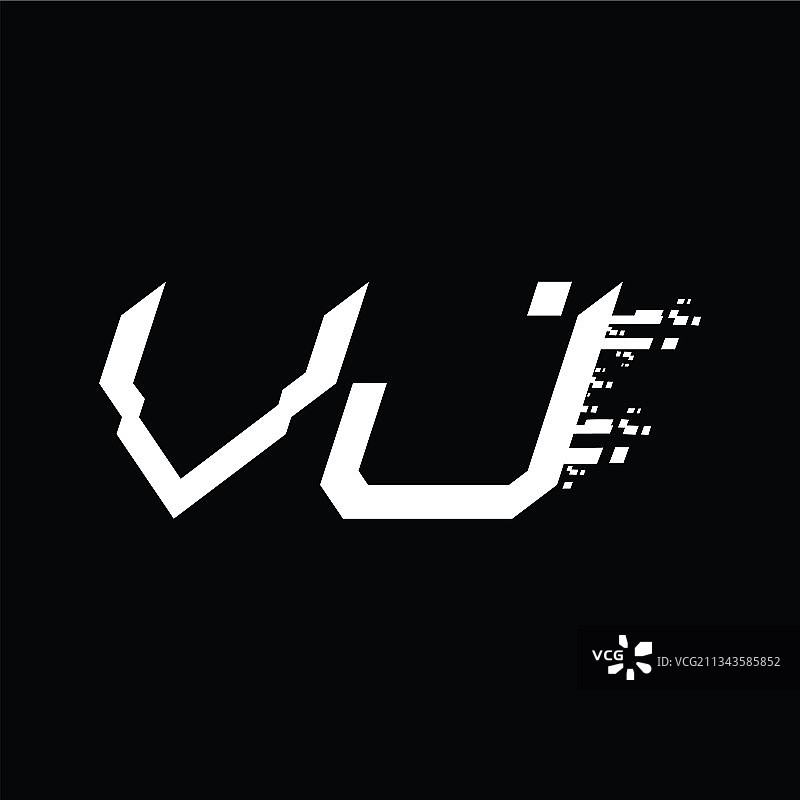 VJ标志首字母抽象速度科技设计图片素材