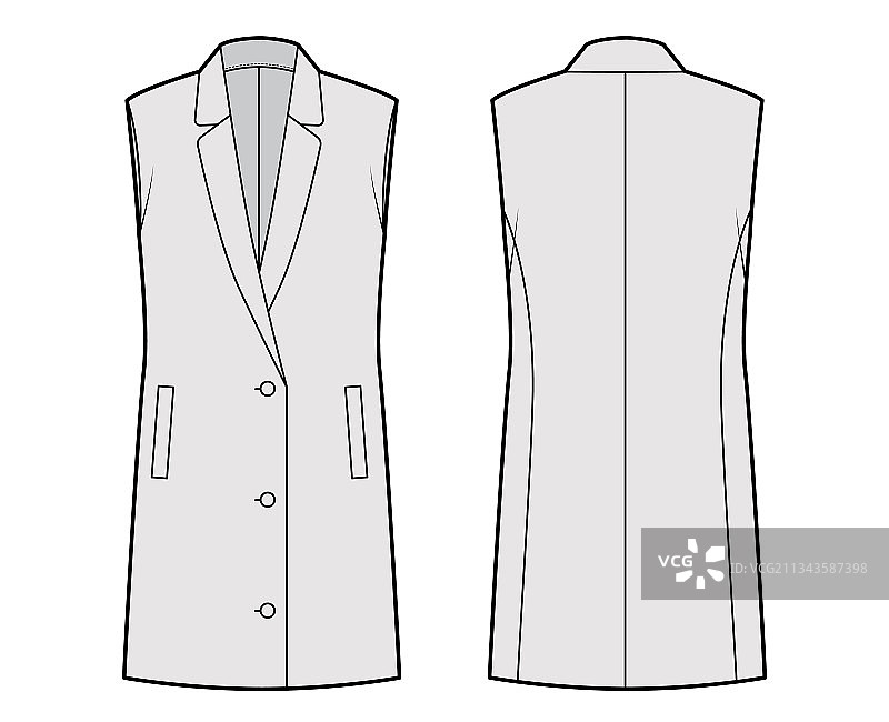 无袖夹克翻领马甲图片素材