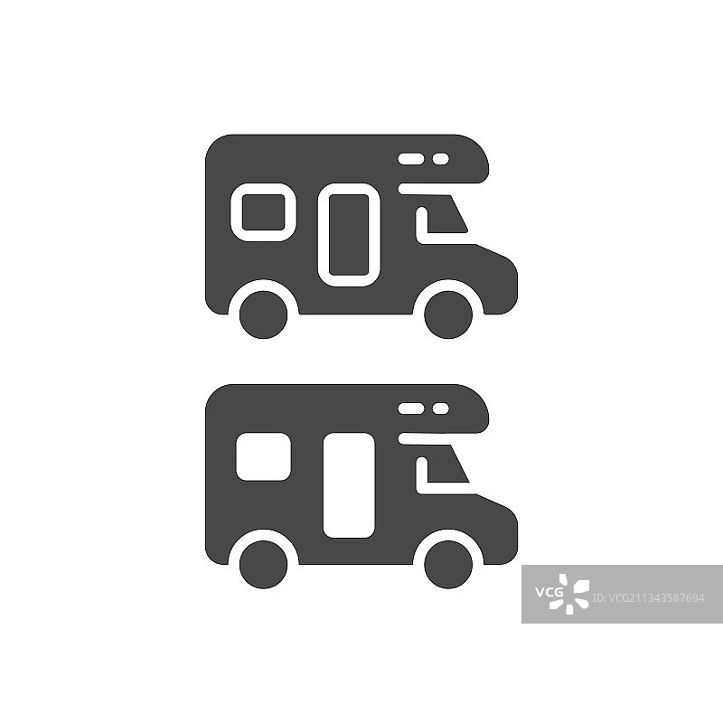 黑色露营车图标图片素材