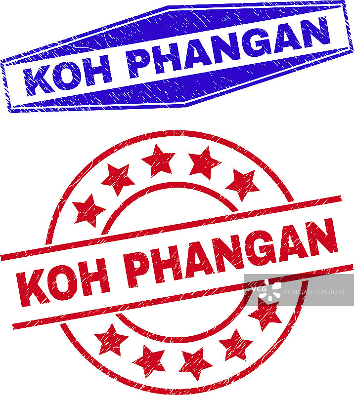 帕岸岛圆形和六边形污渍徽章图片素材