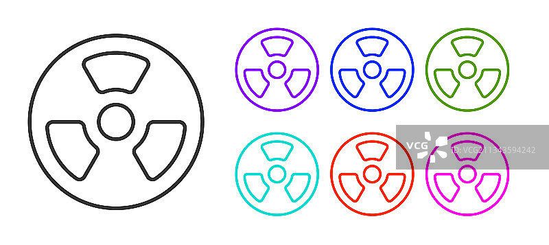 白色背景上的黑色放射性图标图片素材