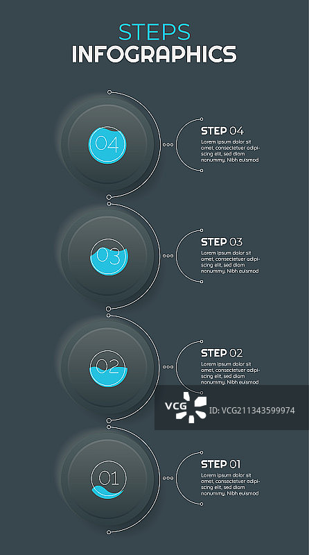 潮流阶梯式信息图设计图片素材