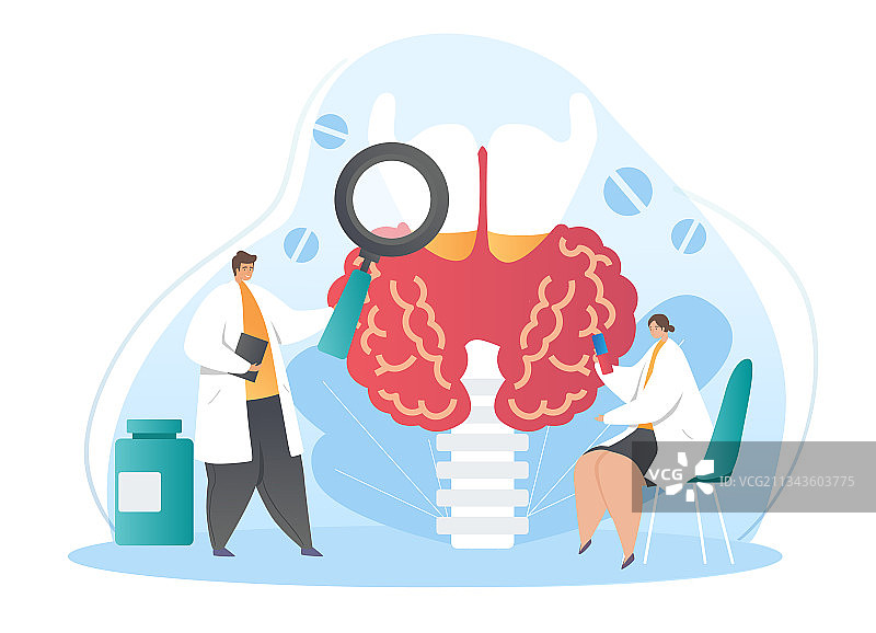 内分泌学家诊断和治疗甲状腺图片素材