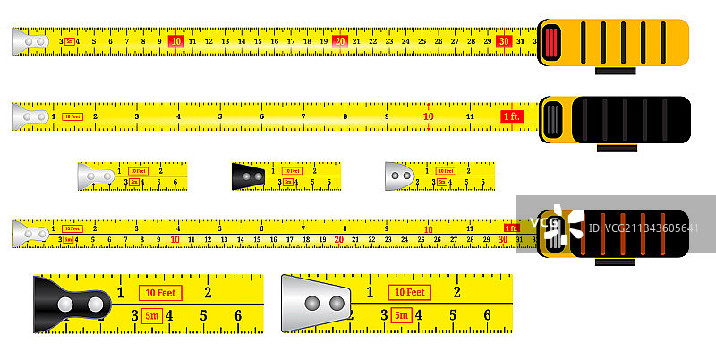 逼真的黄色卷尺图片素材