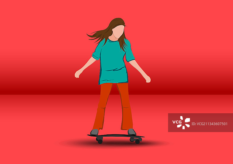 卡通女孩骑车图片素材