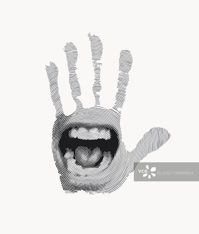 手掌张嘴黑白banner图片素材