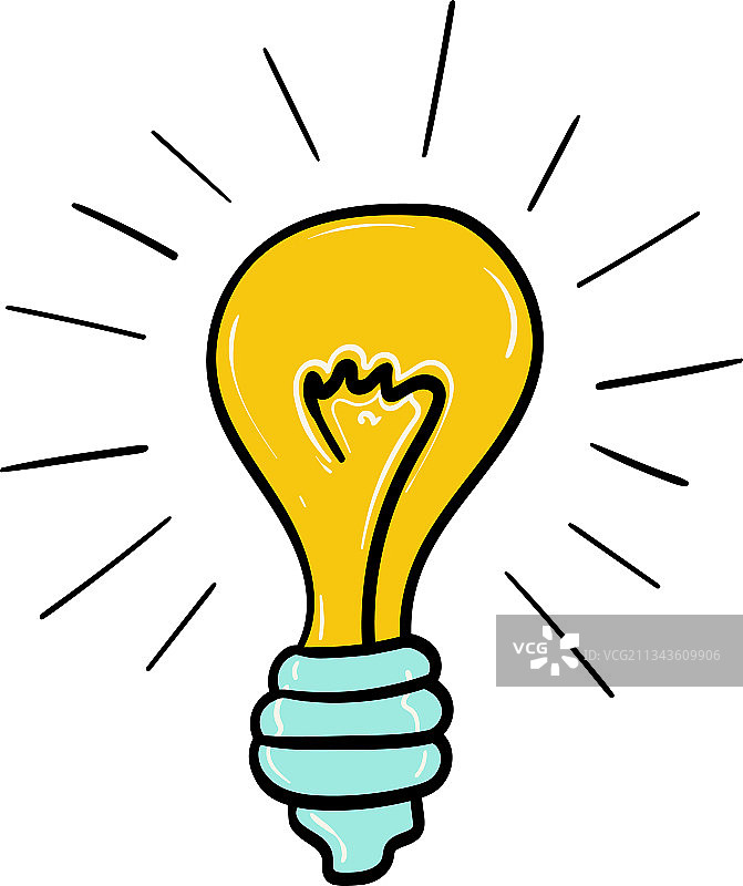 手绘创意灯泡草图图片素材