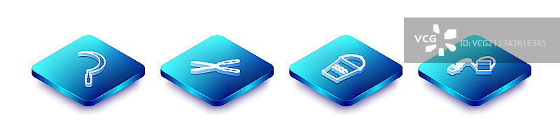 2.5D线条镰刀园艺手工套装图片素材