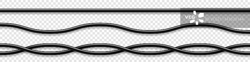 黑色柔性电缆线合集图片素材