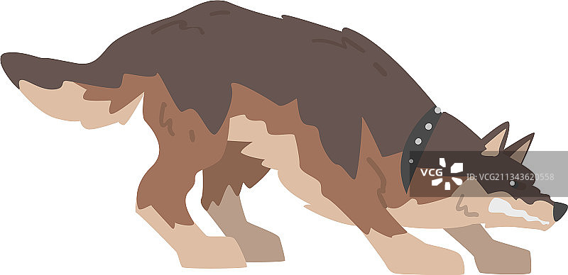 愤怒的棕色恶犬图片素材