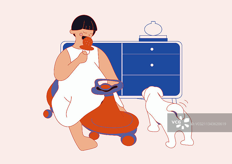 小朋友室内吃糖图片素材