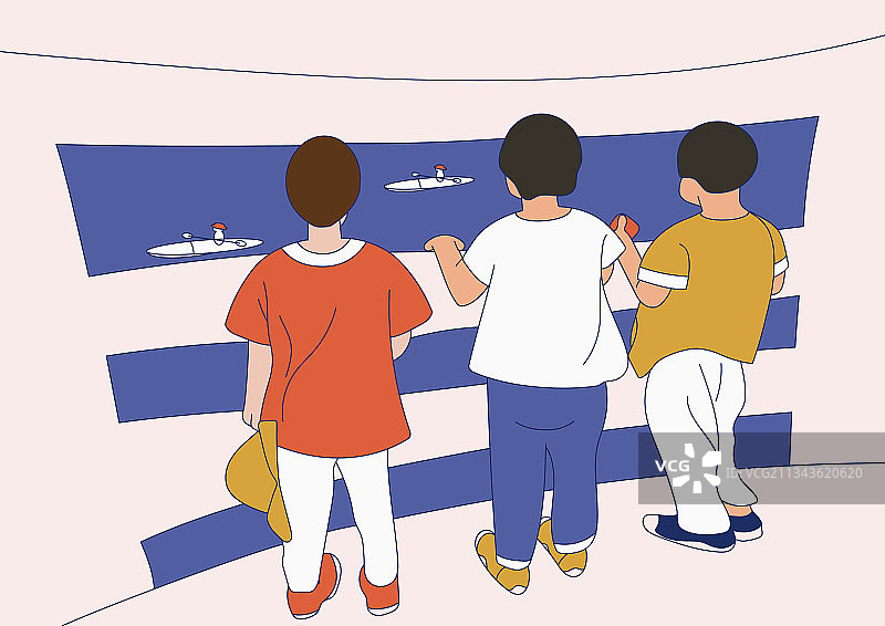 好朋友海边看船图片素材