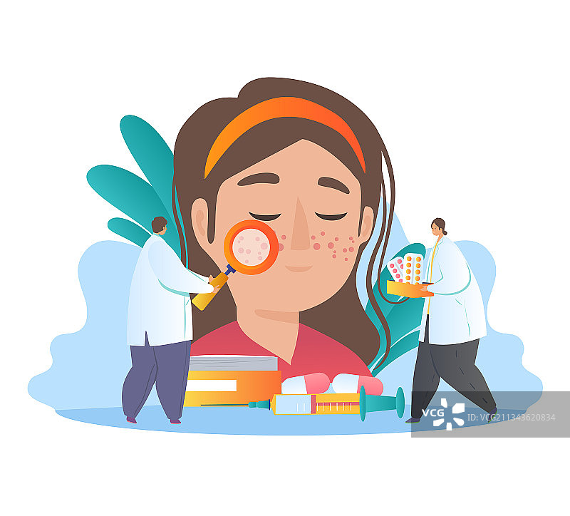 皮肤科医生检查患者的皮肤健康图片素材