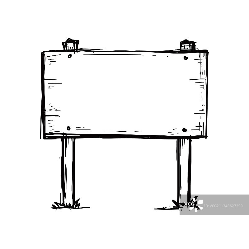 手绘方向指示牌素描图片素材