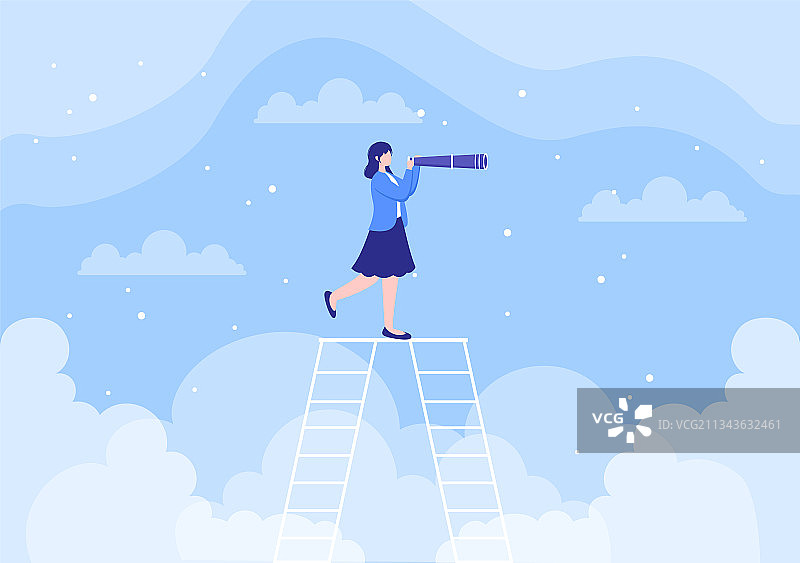 手持双筒望远镜的商业愿景与目标图片素材