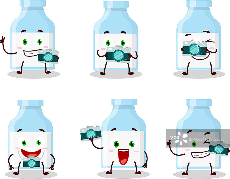 手持奶瓶的摄影师表情符号图片素材