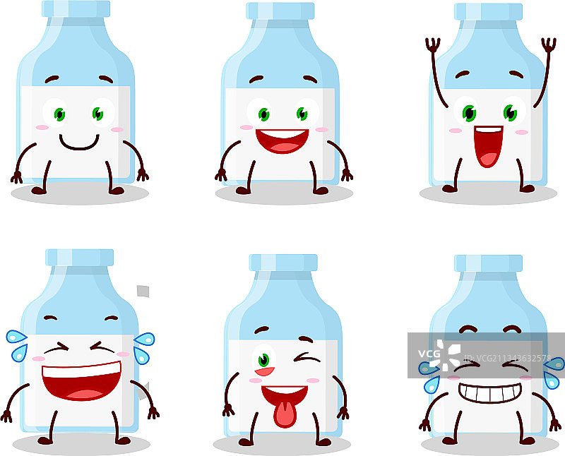 微笑表情的卡通奶瓶图片素材