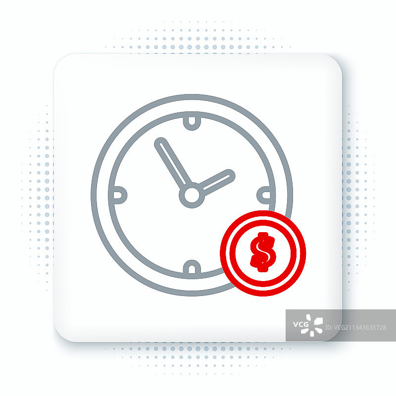 白色背景上的线条时间就是金钱图标图片素材