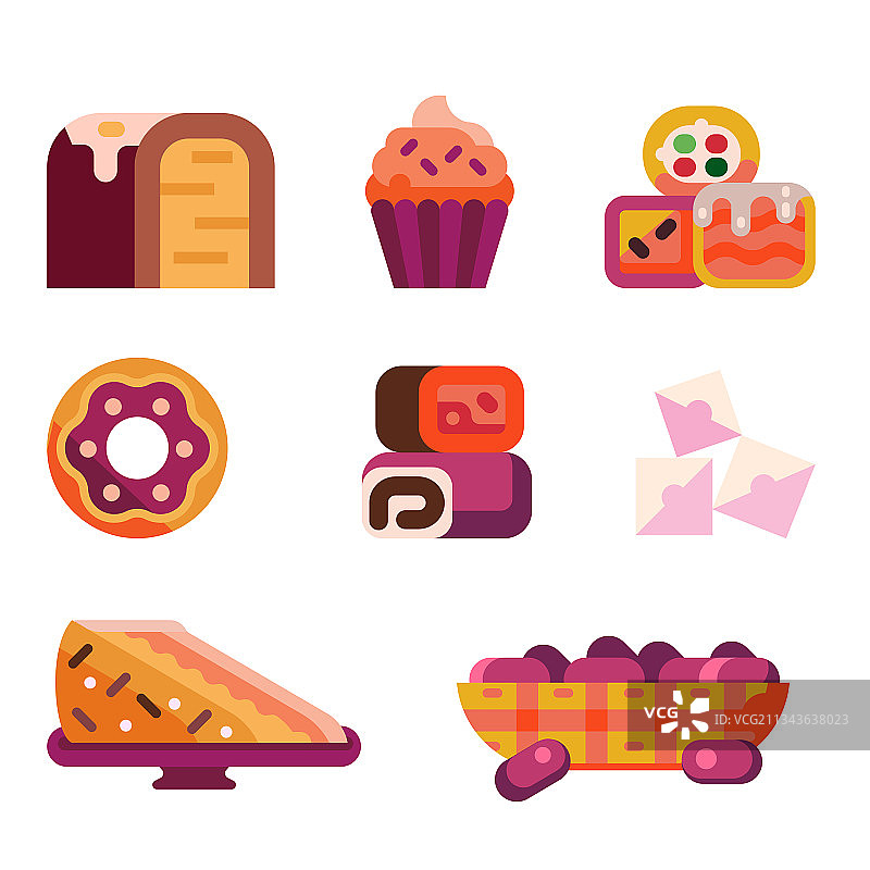 东方甜点和土耳其阿拉伯甜点图标图片素材