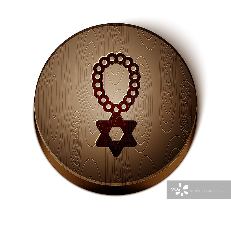 褐色线条大卫星项链图标图片素材