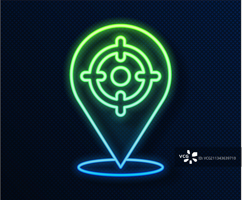 发光的霓虹灯运动靶标图标图片素材