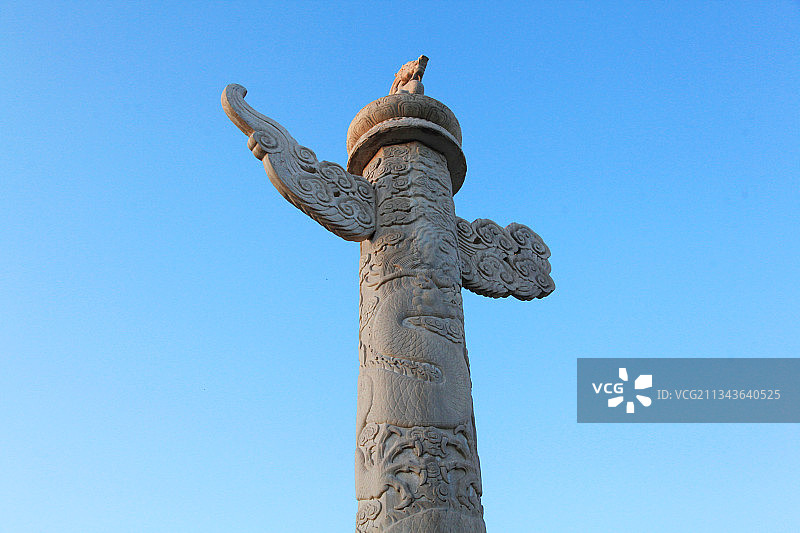 天安门城楼前的华表图片素材