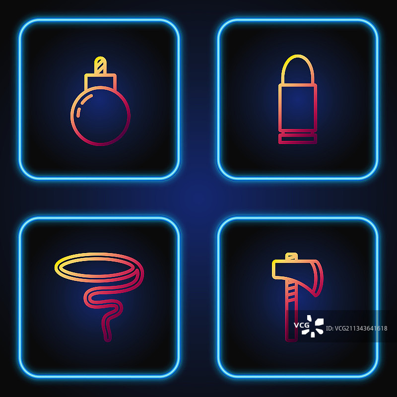 战斧套索炸弹线条图标图片素材