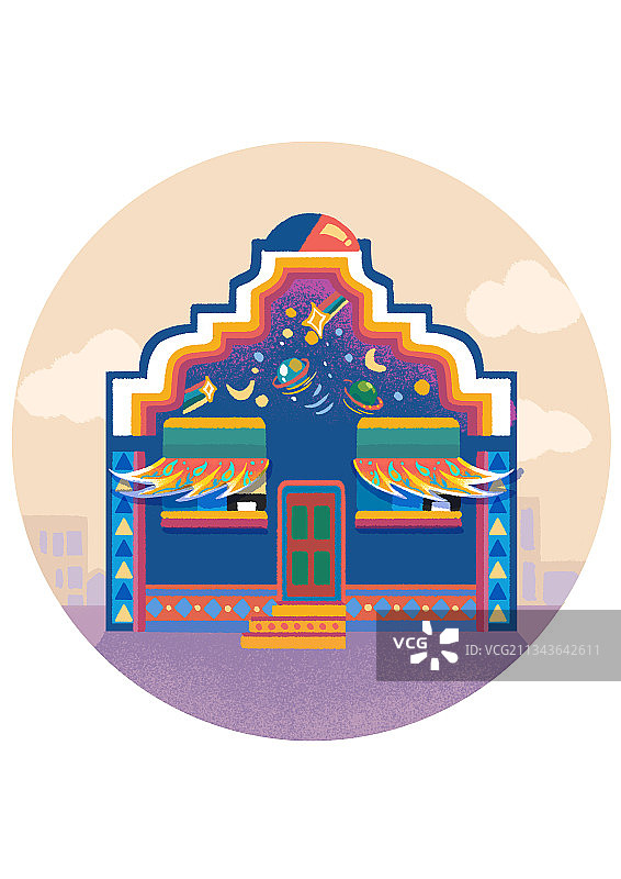 可爱蓝色小房子图片素材