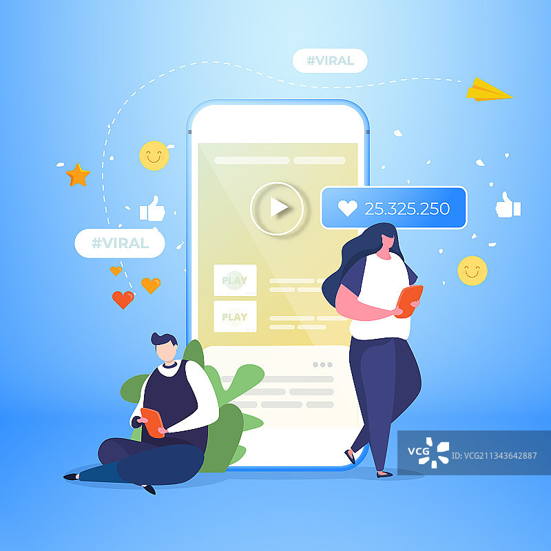 关于病毒式视频内容的观点图片素材