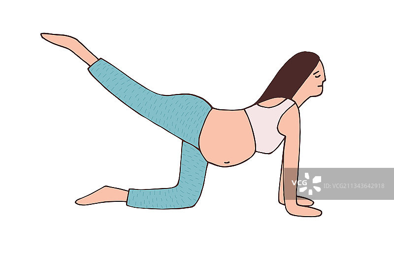 做后踢运动的年轻孕妇图片素材